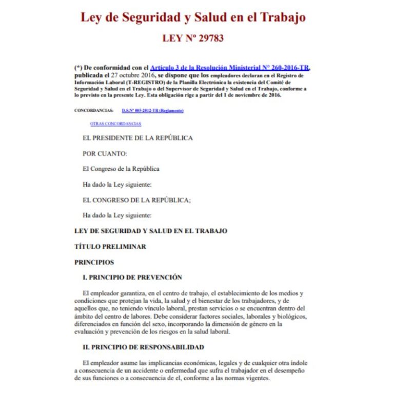 Ley N° 29783